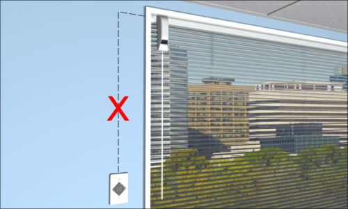 The length of the IntelliTwist Wand allows the switches to remain with the rest of the circuitry, eliminating the need for a remote keypad and its associated wiring